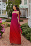 Caira Chiffon Scarf Maxi Dress Ombre Dark Pink