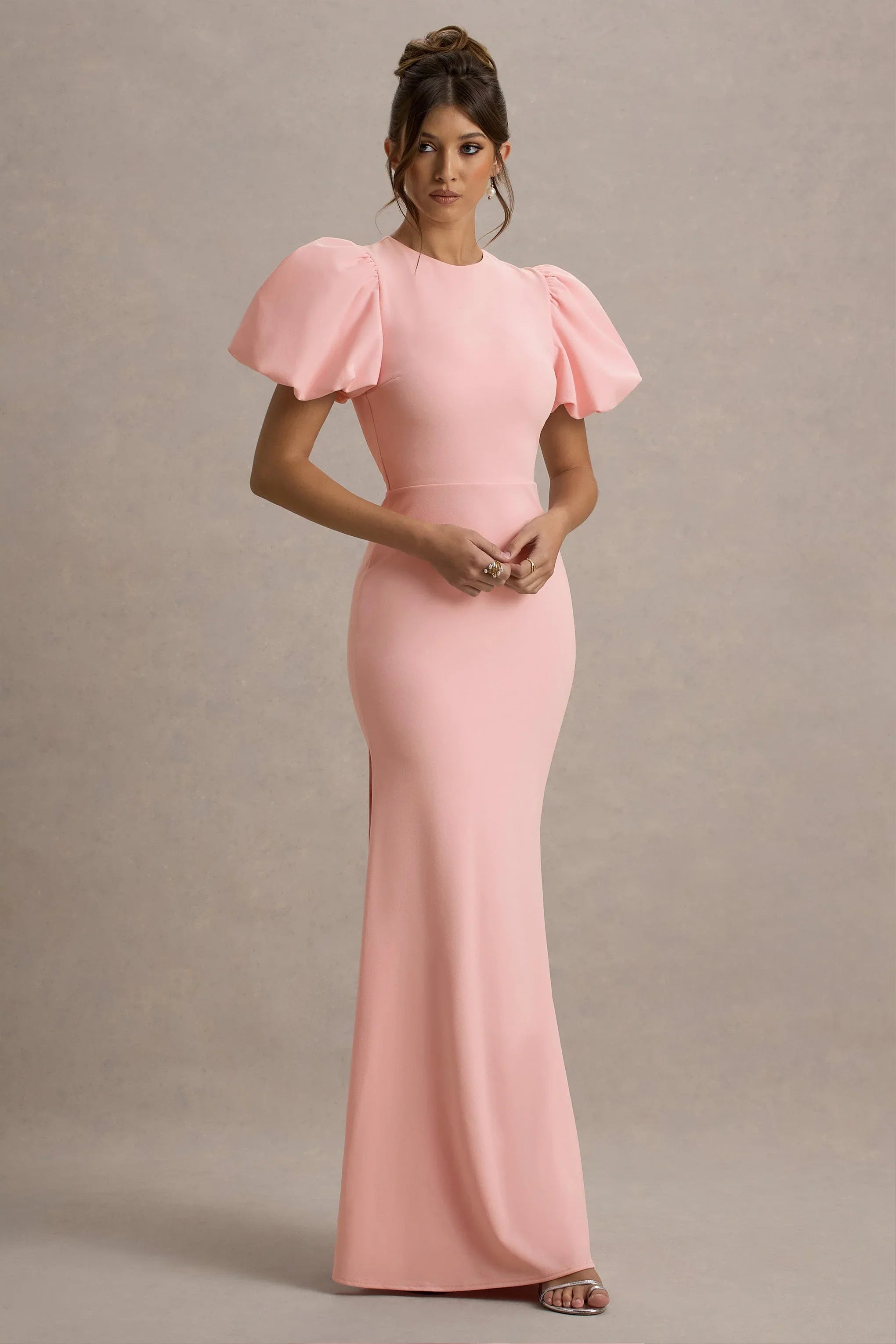 Love Letters Pink Puff Sleeve Maxi Dress