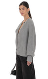Braid Cable Knit Cardigan in Gray