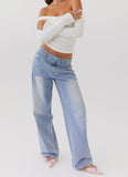 Keanna Low Rise Denim Jeans Light Blue