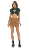 Knit Cutout Top in Green