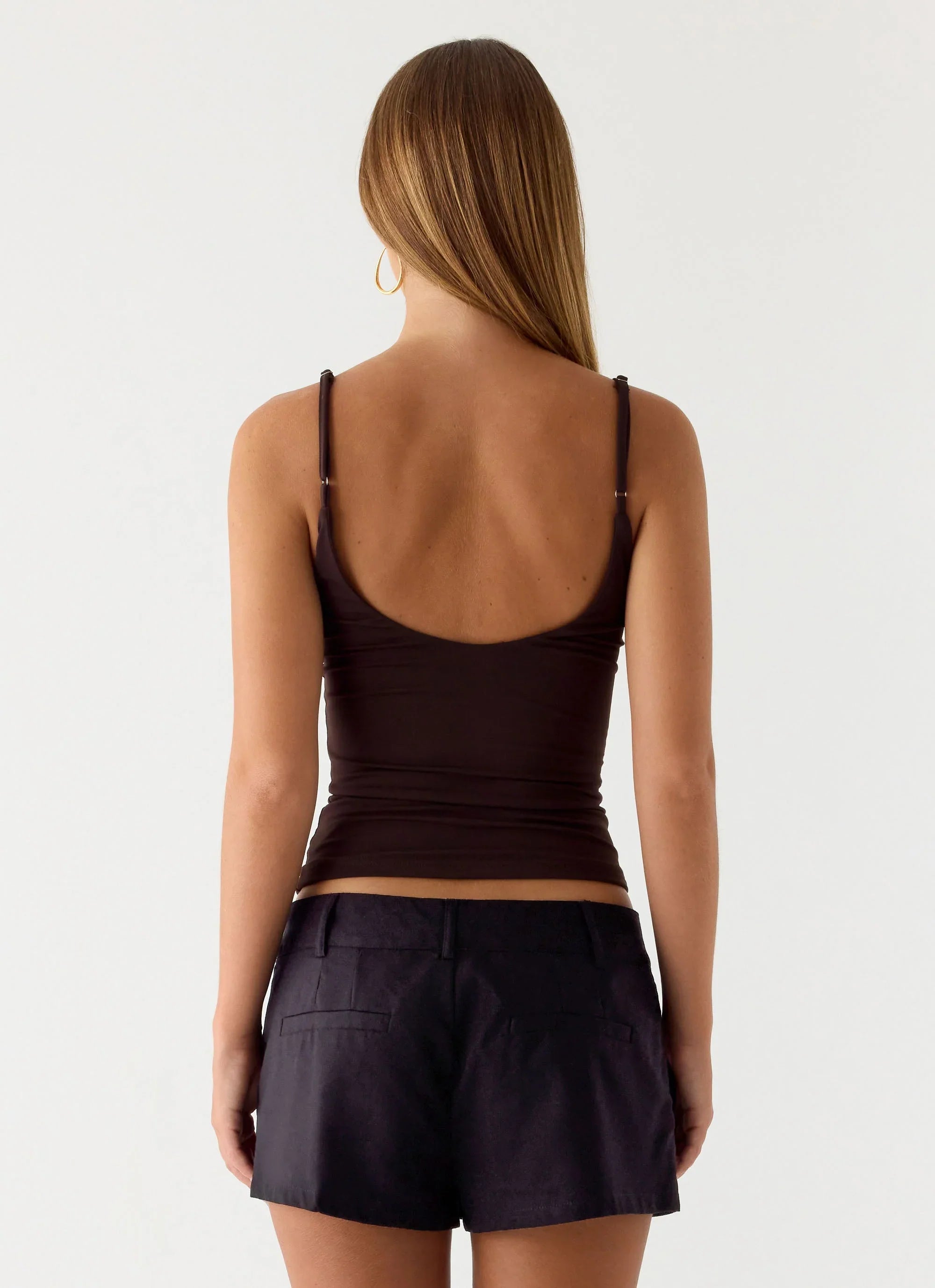 Delong Low Rise Linen Shorts Black