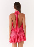 Willow Chiffon Mini Dress Fuchsia