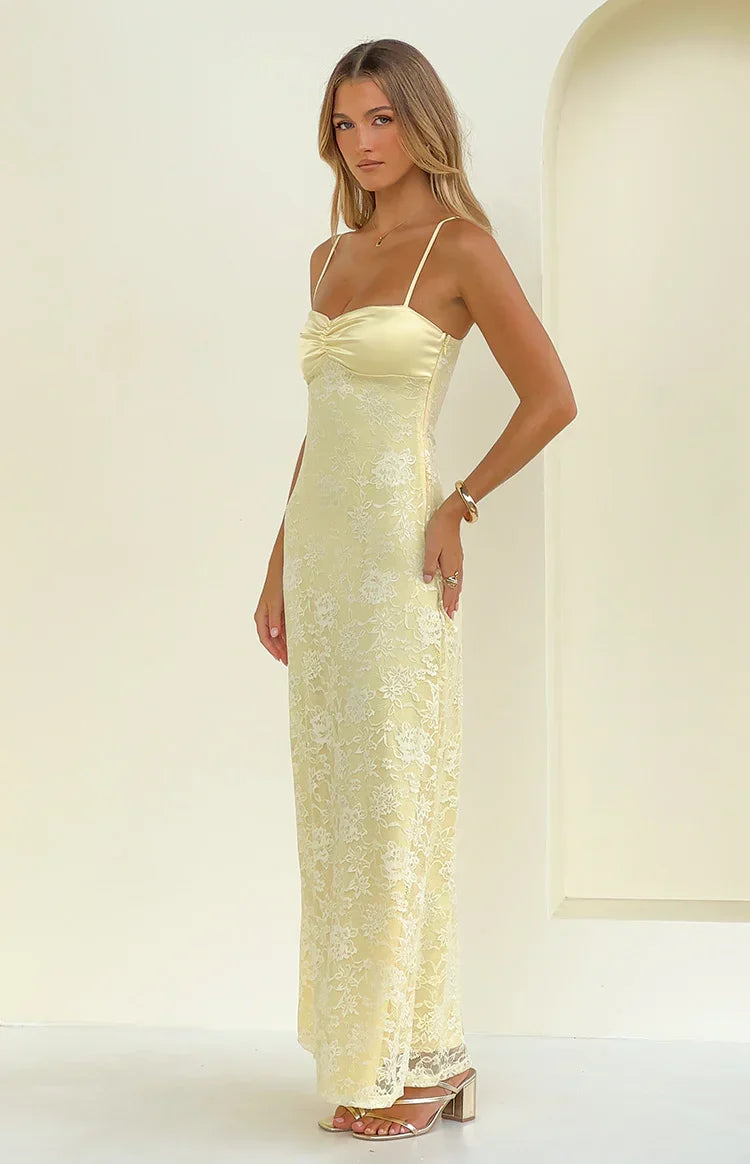 Ely Yellow Lace Maxi Formal Dress PRE ORDER