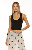 Langley Black V Neck Tank