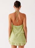 On The Go Beaded Mini Dress Mint