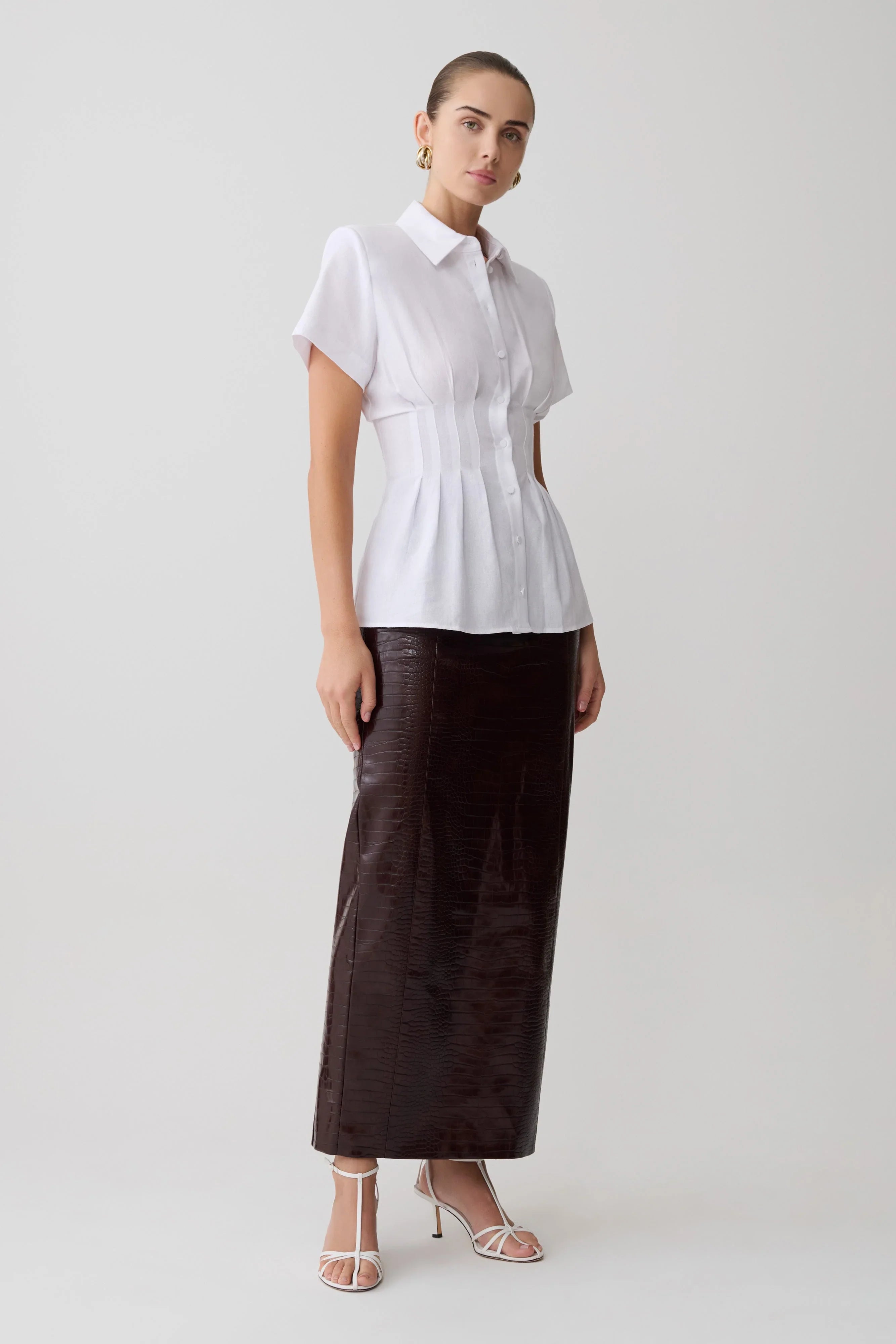 Selma Short Sleeve Linen Shirt White