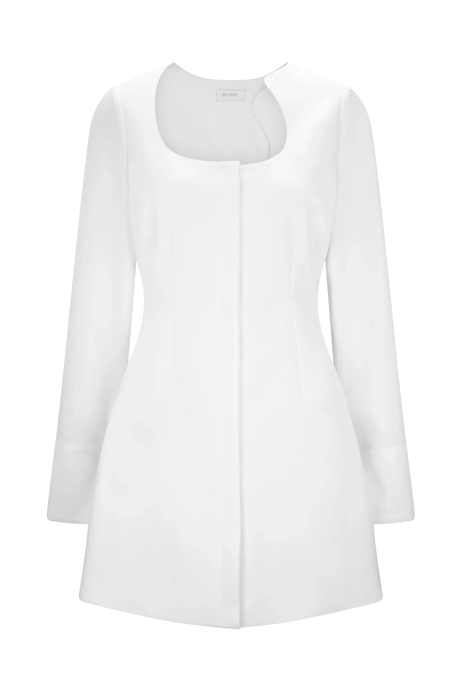 Carina Peplum Cotton Shirt Dress White