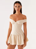 Endless Romance Off Shoulder Mini Dress Butter