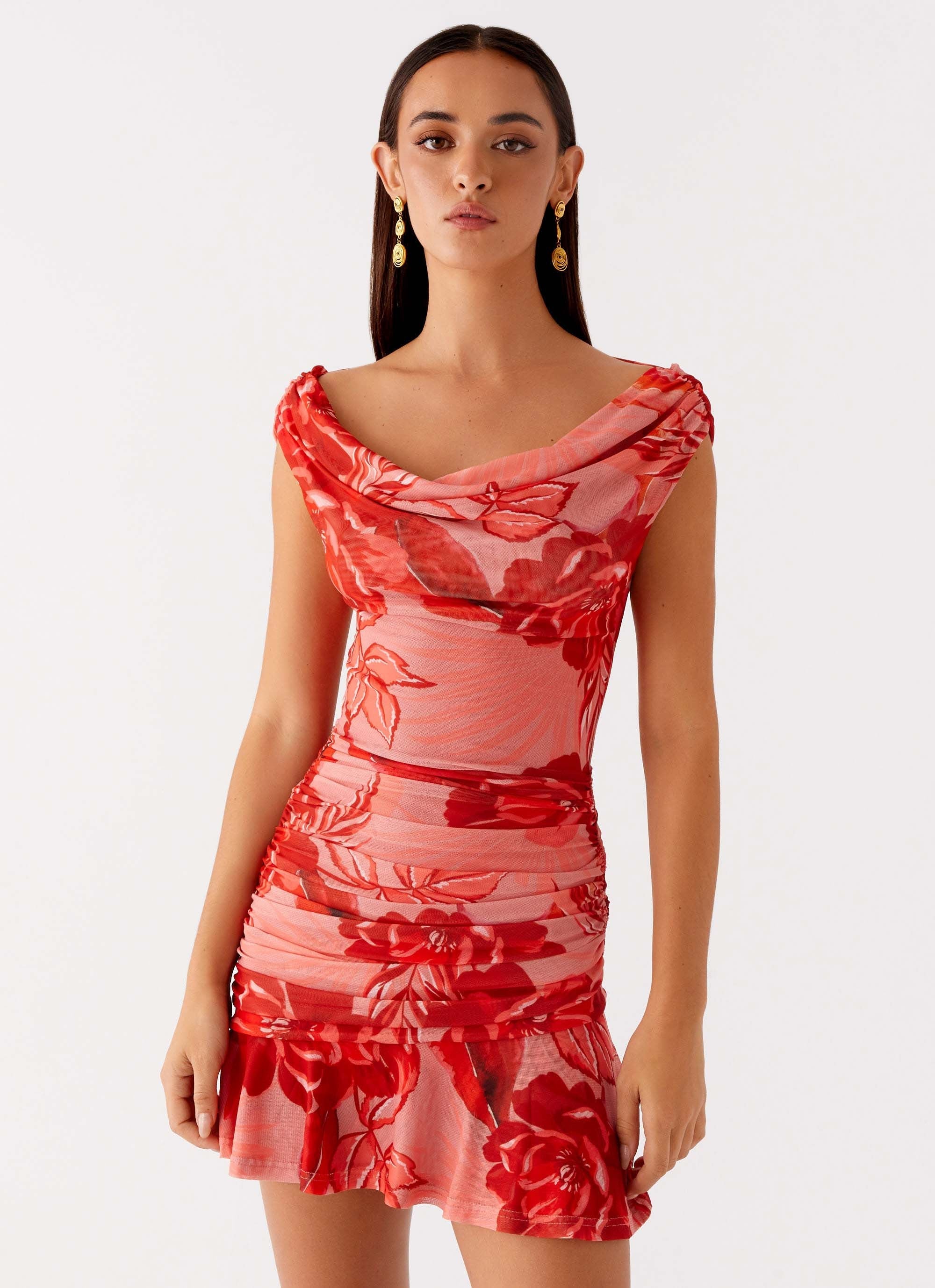 Cait Mini Dress Sicily Sunsets Print