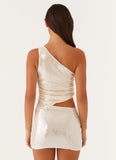 Seranella One Shoulder Mini Dress Ivory