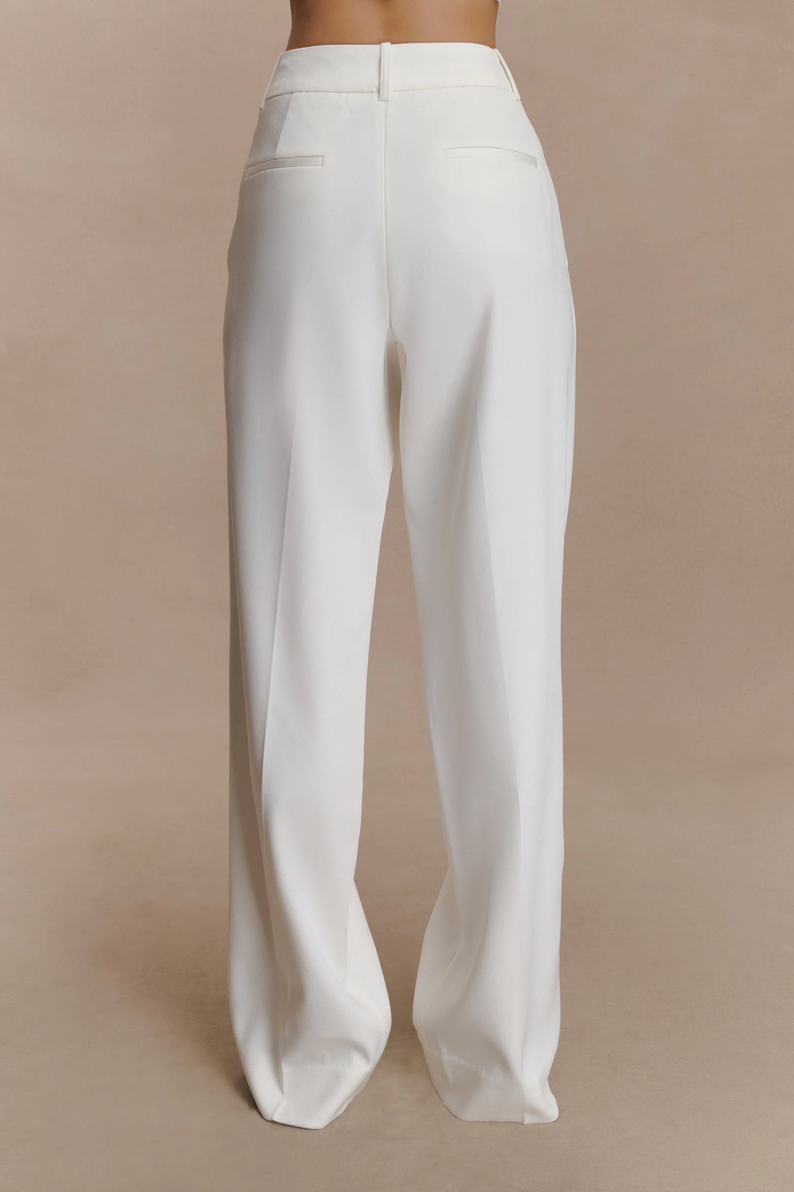 Fatima Satin Straight Leg Pant White