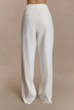Fatima Satin Straight Leg Pant White