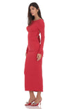Open Back Bow Maxi Dress in Red