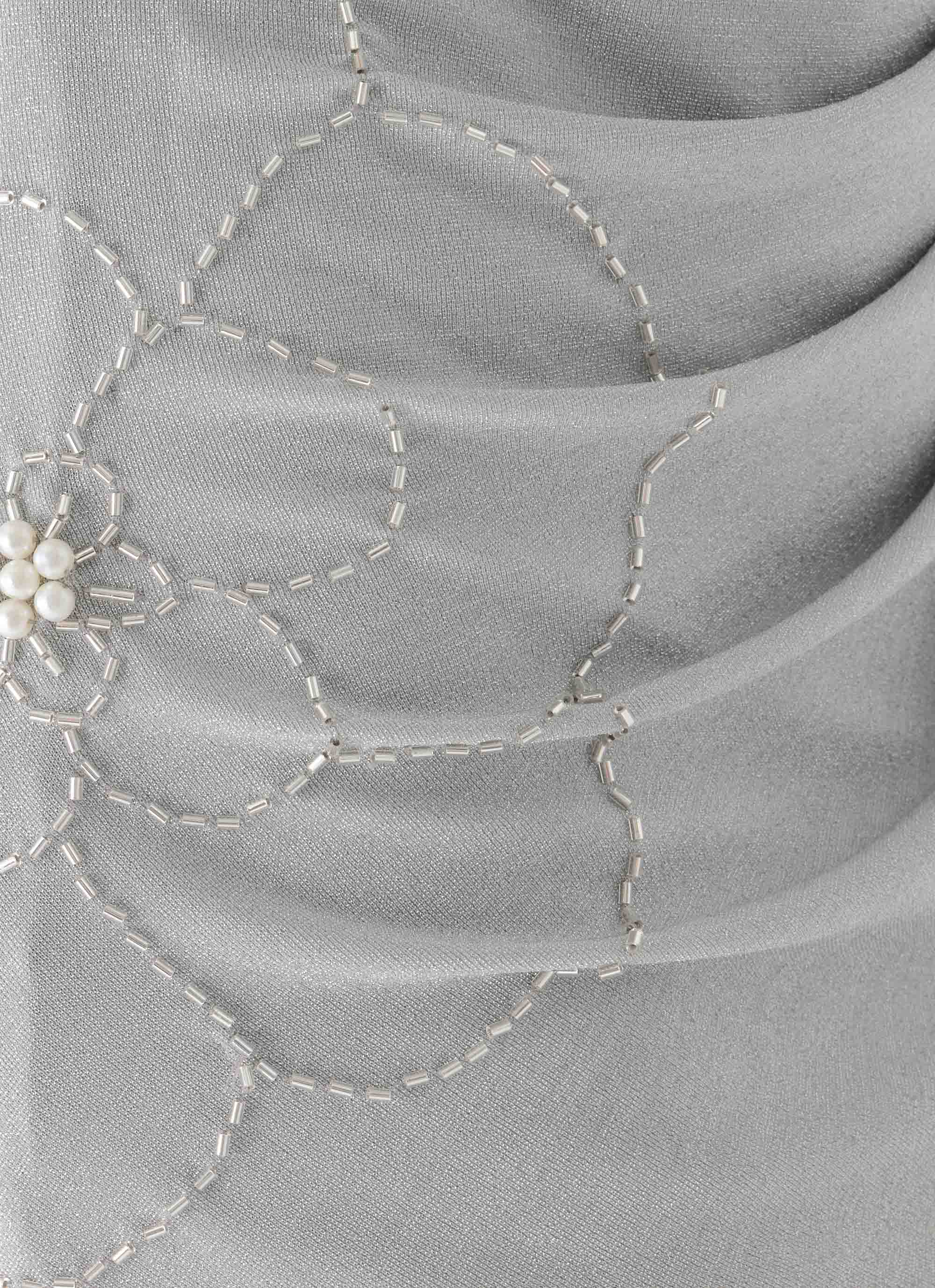 Atenea Cowl Mini Dress Silver