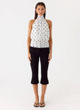Willow Chiffon Top White Polkadot