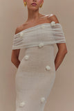 Brynn Orchid Knit Maxi Dress Ivory
