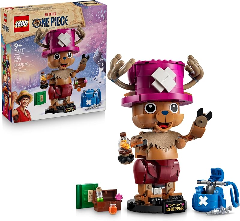 LEGO ONE PIECE Tony Tony Chopper 75643 Building Toys for Boys Girls Ages 9 Display Set for Bedroom or Book Shelf 577 pieces Gift for Birthdays