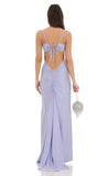 Ruched Maxi Dress in Blue