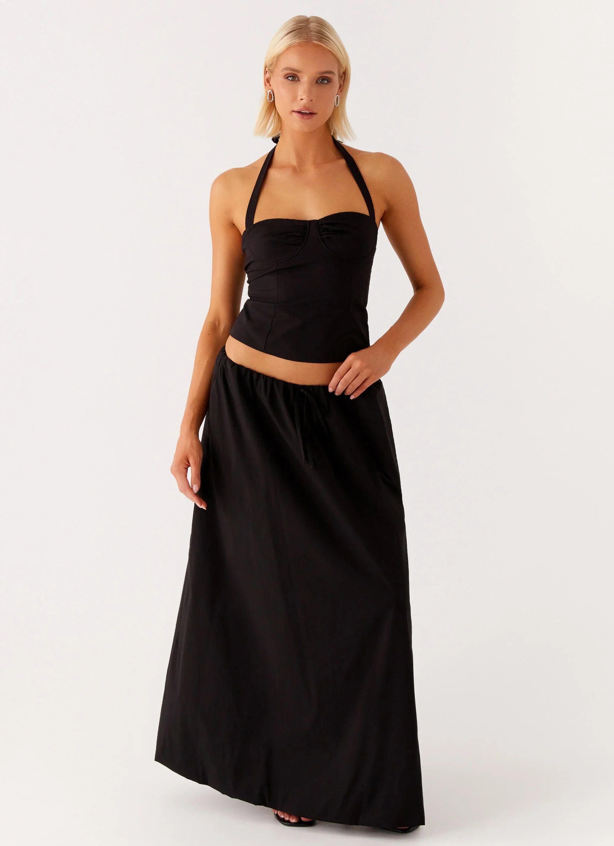 Cheryl Bustier Halter Top Black
