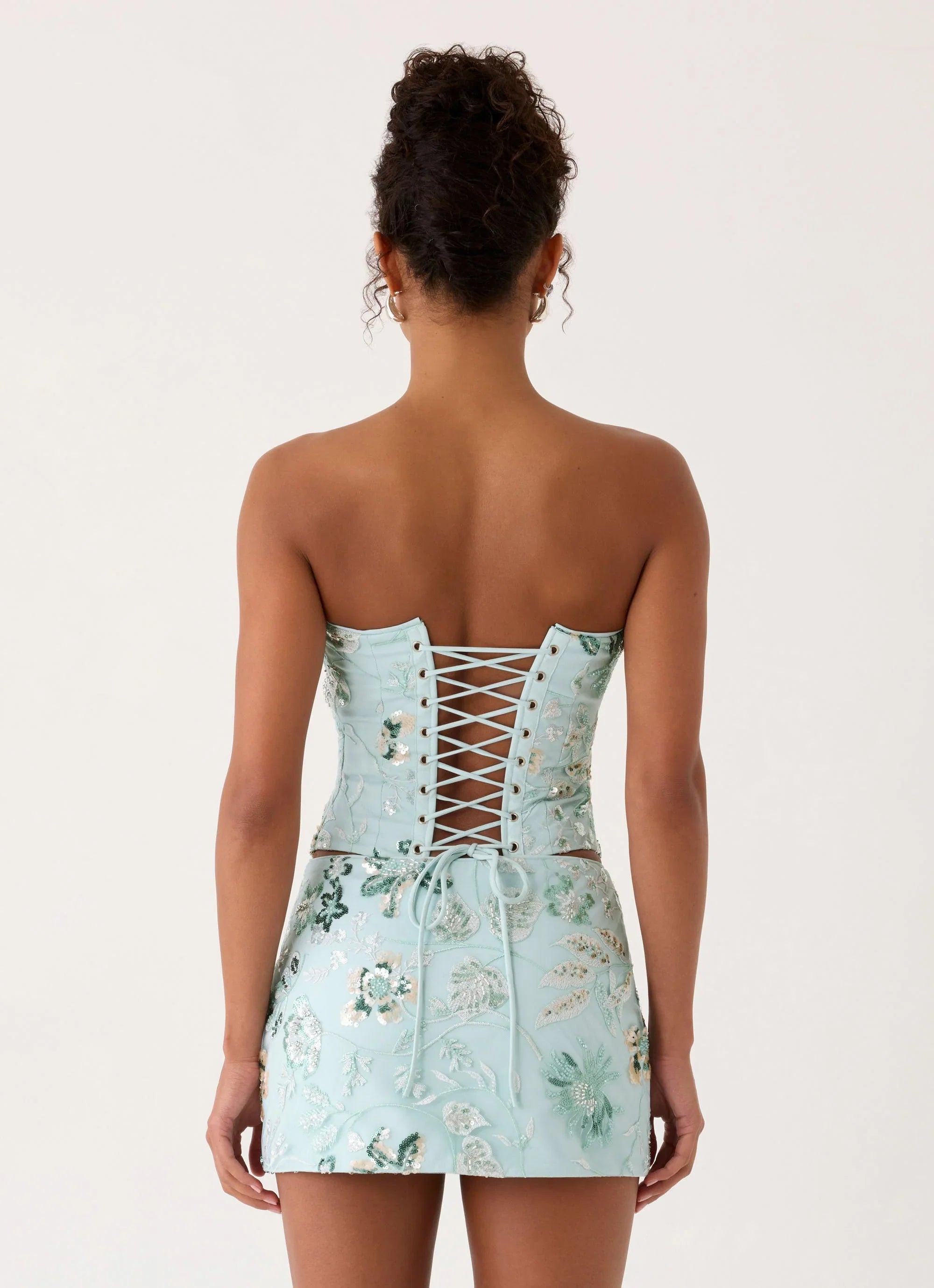 Solaire Strapless Corset Top Pistachio