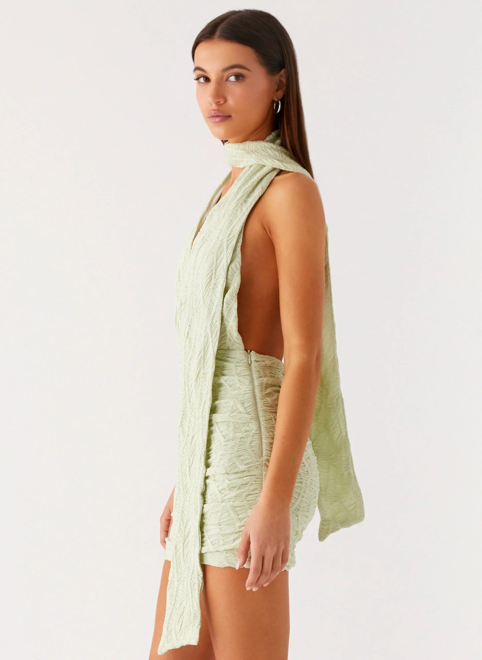 Crimson Mini Dress Forest Sage