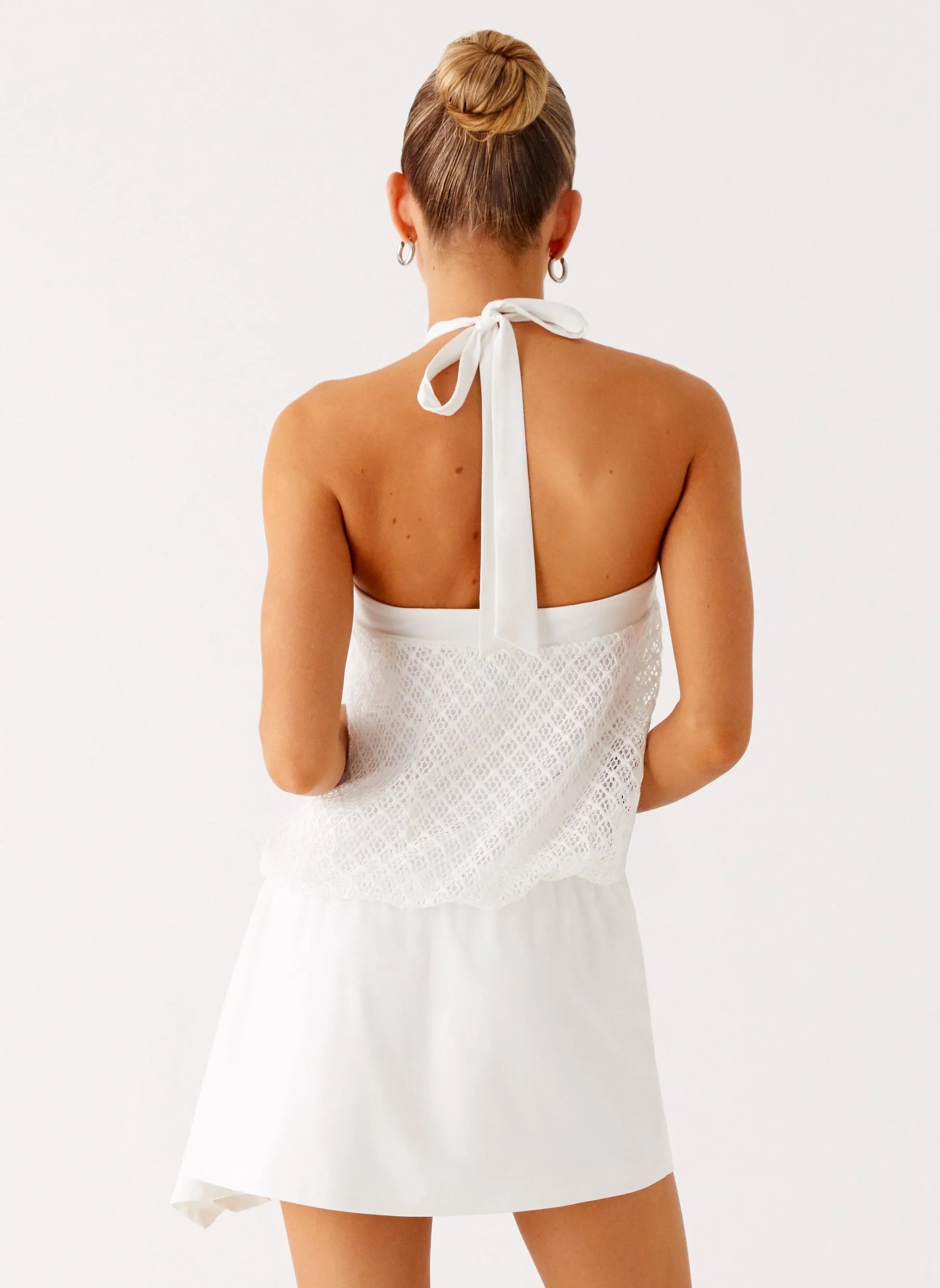 Switch Up Halter Mini Dress Ivory