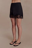 Nina Lace And Satin Mini Skirt Black