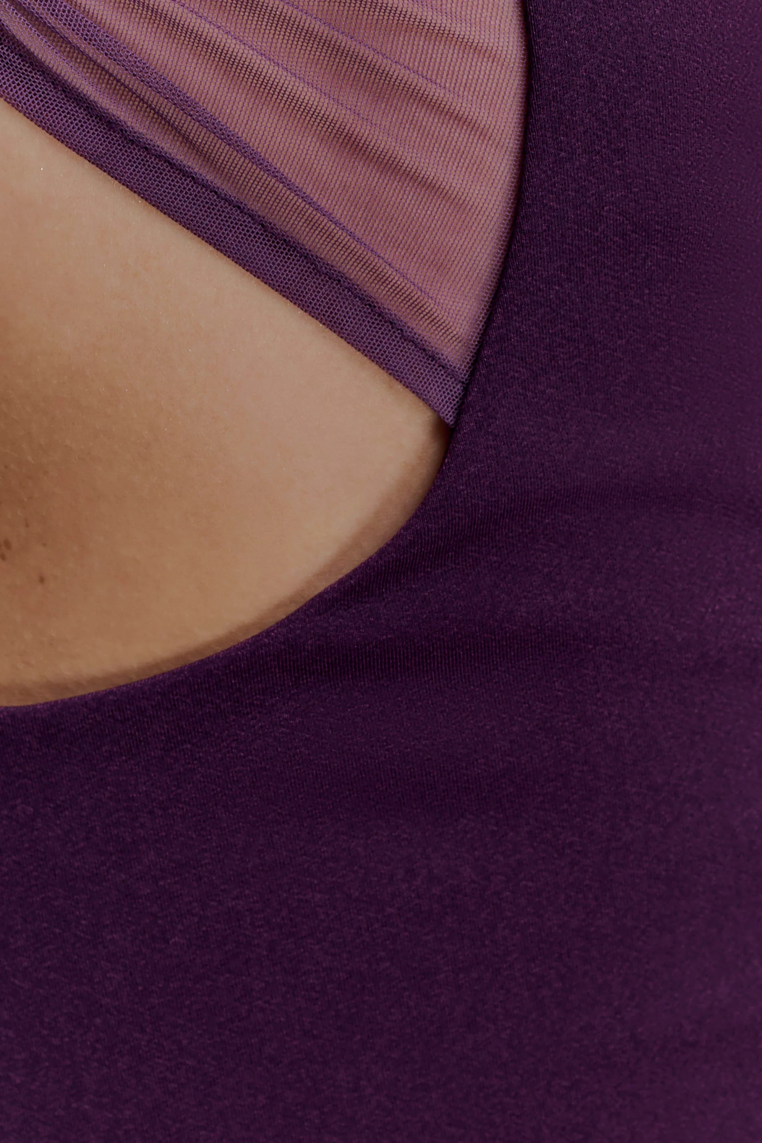 Aubree Crepe And Mesh Mini Dress Purple