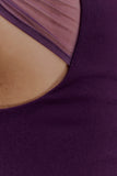 Aubree Crepe And Mesh Mini Dress Purple
