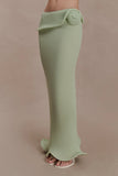 Samira Knit Wired Maxi Skirt Pastel Green