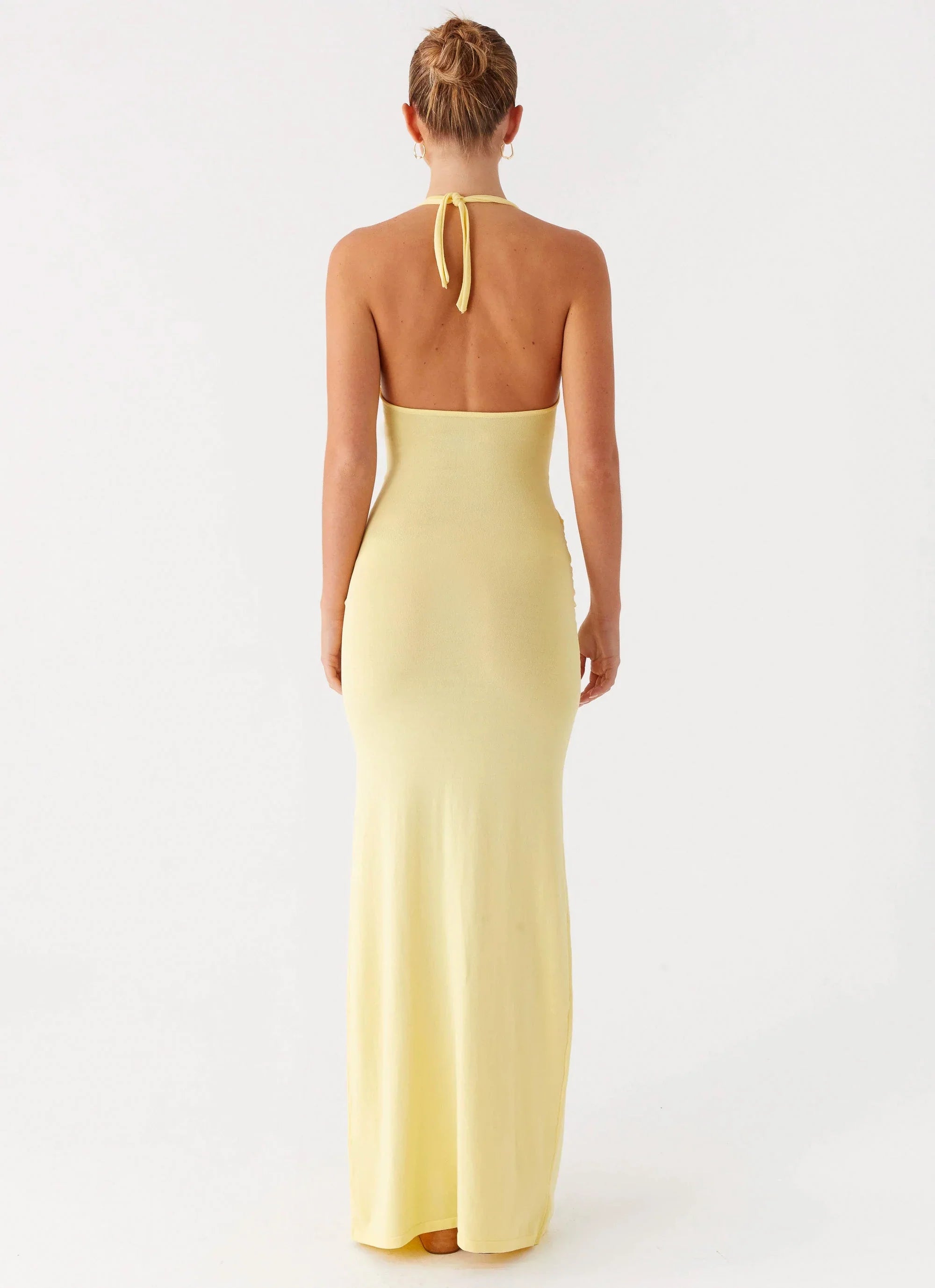 Pina Colada Knit Maxi Dress Yellow