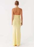 Pina Colada Knit Maxi Dress Yellow