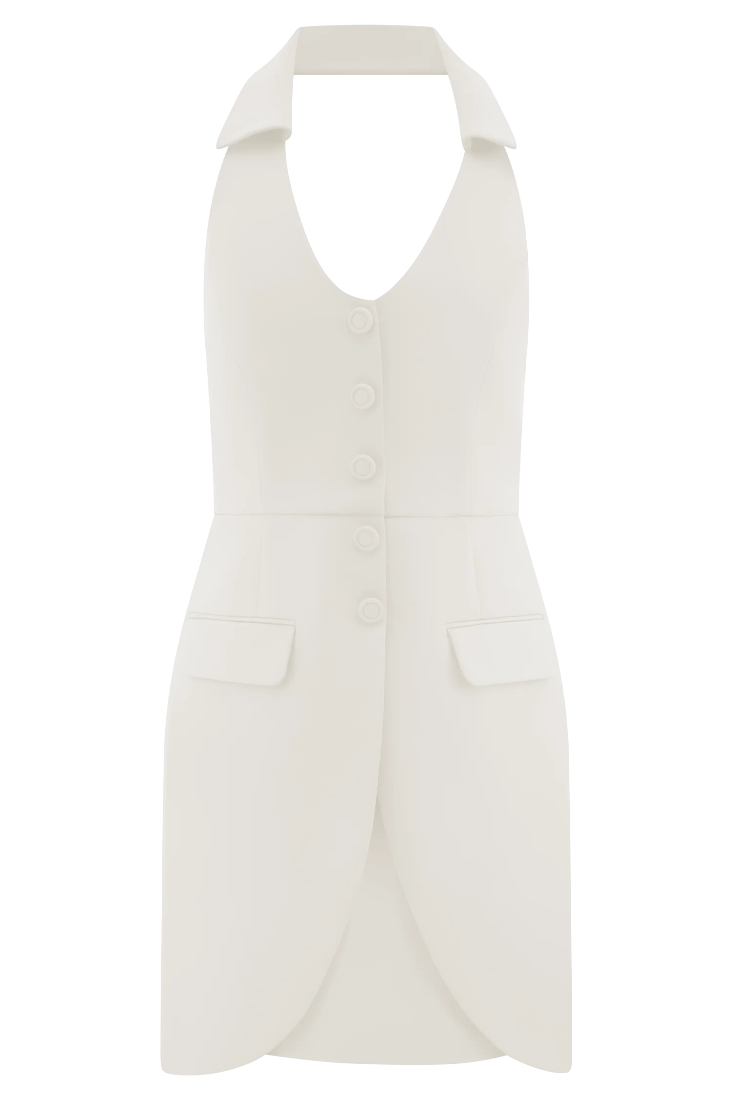 Ruth Cotton Halter Mini Dress Ivory