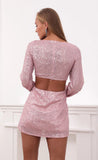 O Ring Sequin Dress in Pink