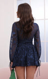 Floral Chiffon Dress in Navy