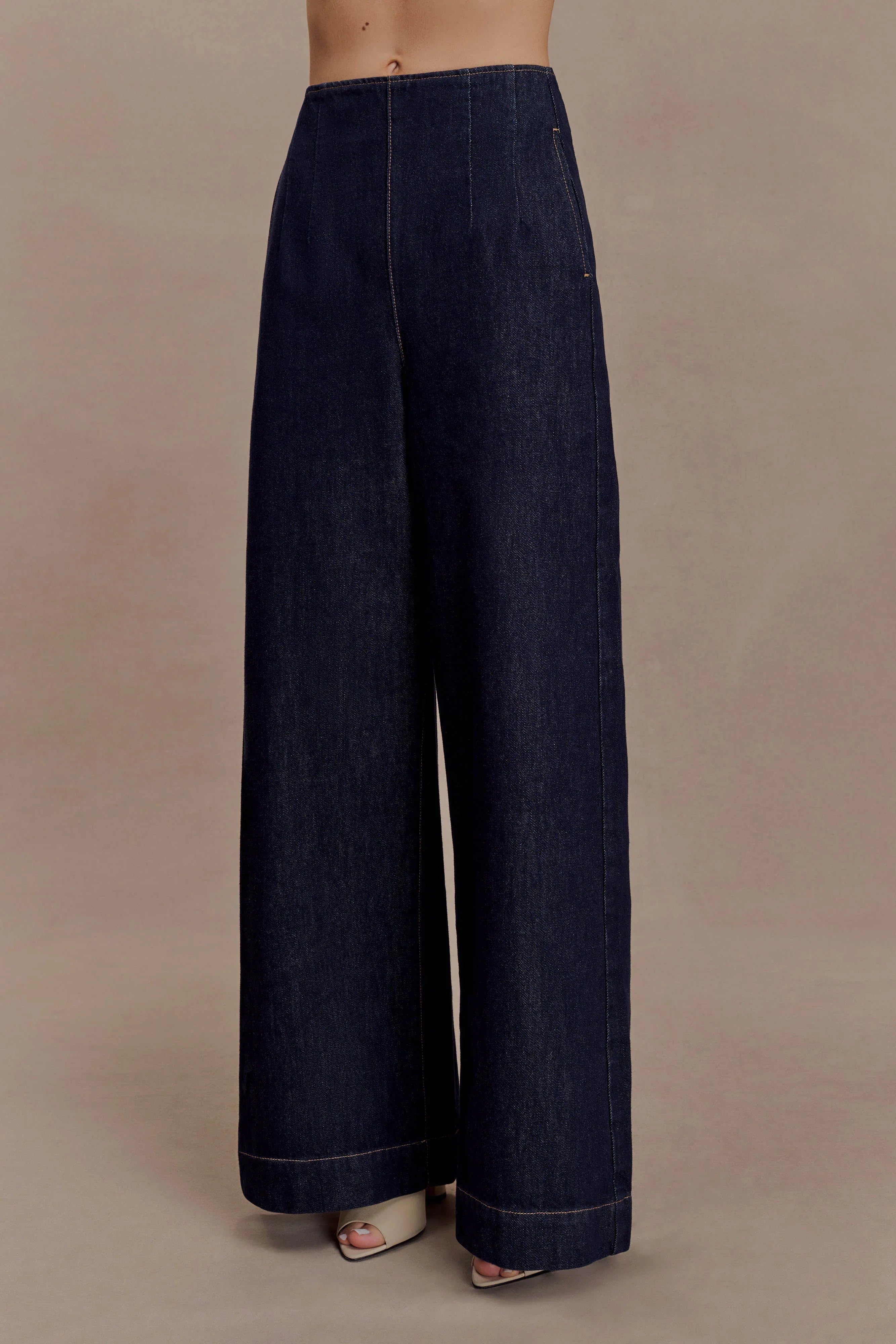 Maral High Waisted Dart Jeans Washed Indigo Blue