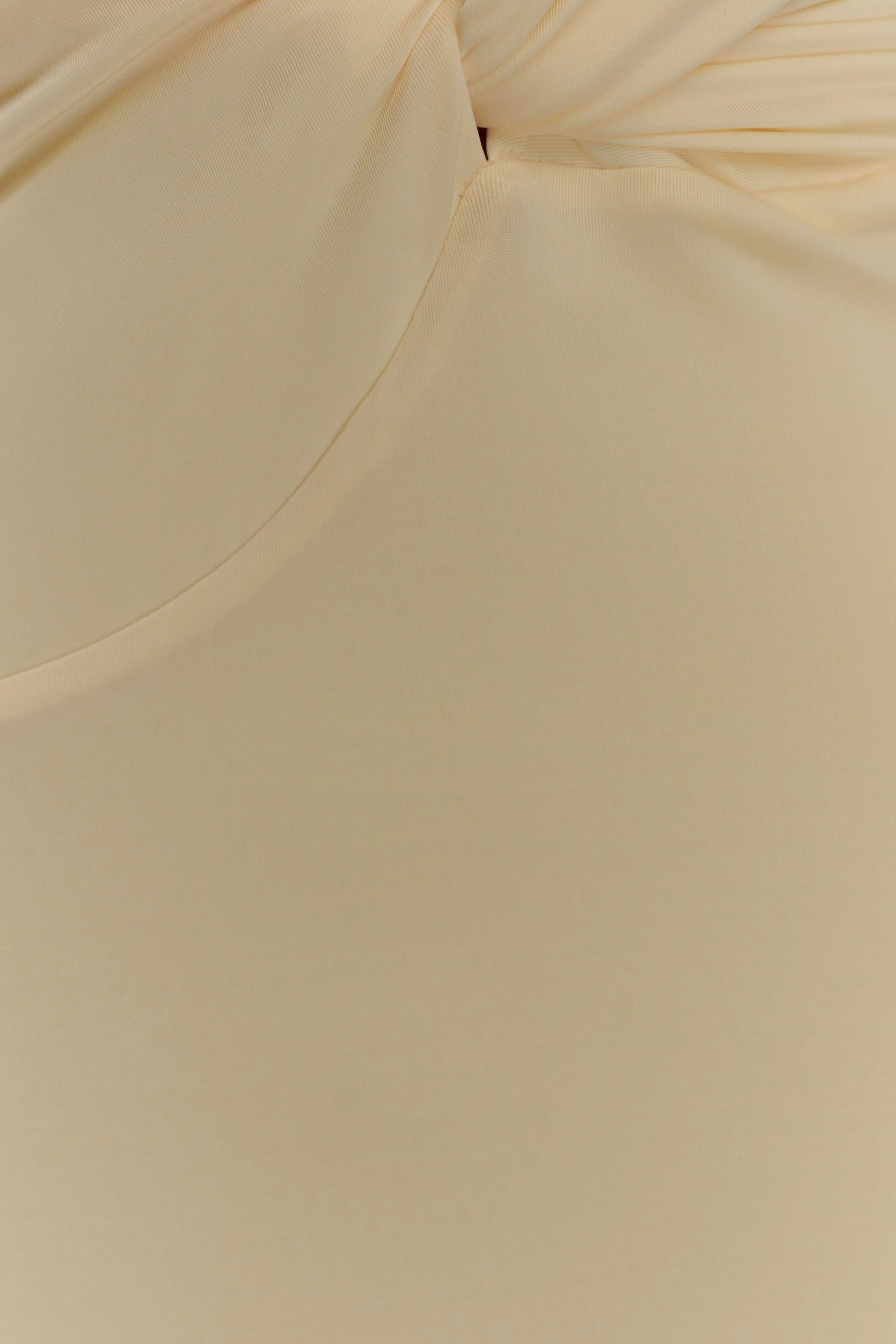 Stella Draped Slinky Maxi Dress Pale Lemon