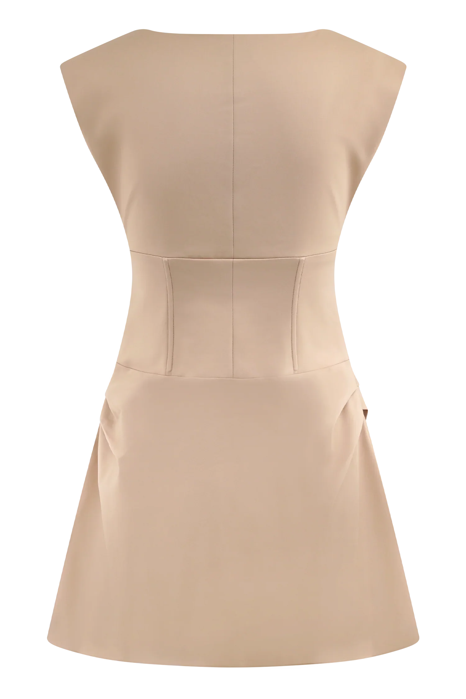 Doris Sleeveless Mini Dress Camel