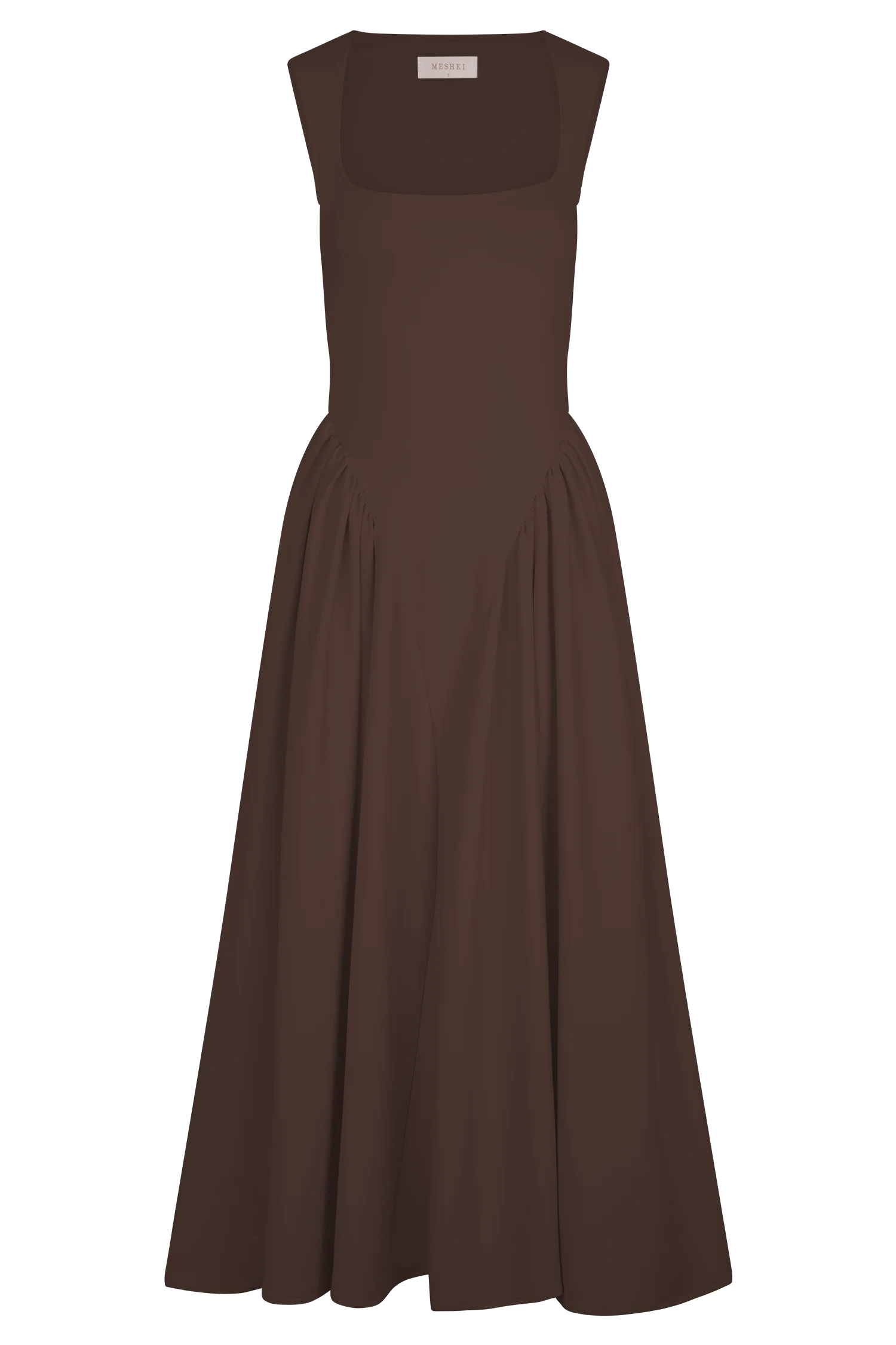 Sharon Scuba Jersey Midi Dress Cacao Brown