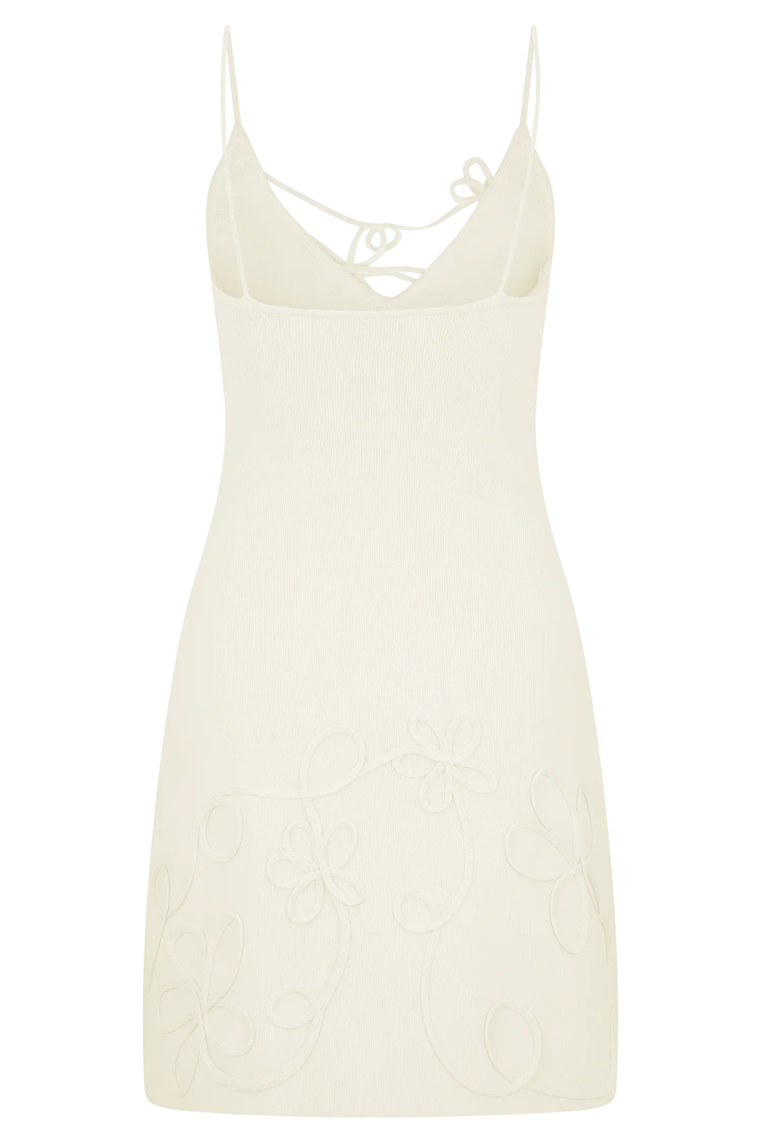 Brullo Embroidery Knit Mini Dress Ivory
