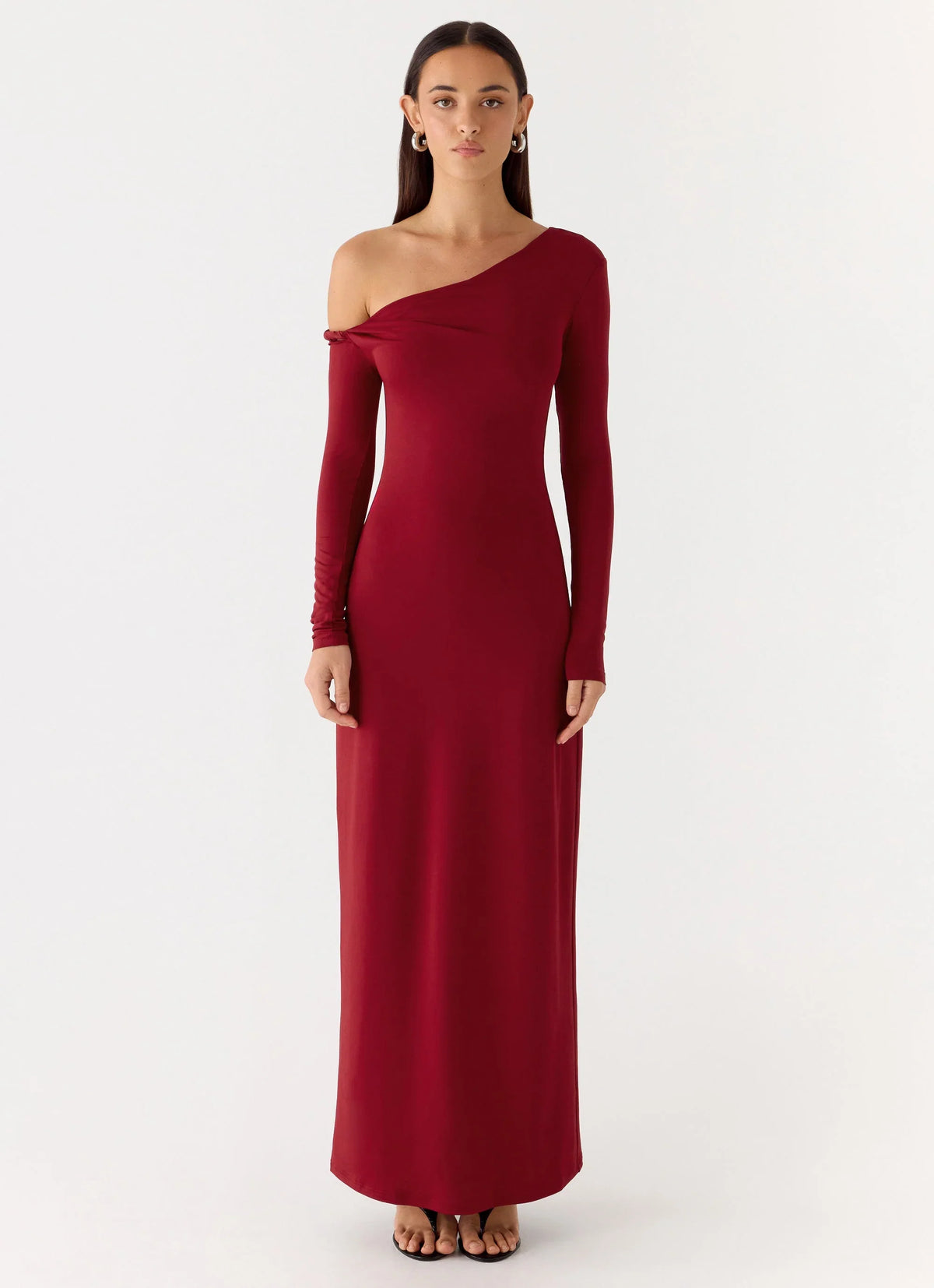 Jordana Twist Maxi Dress Merlot