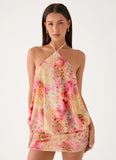 Solarae Mini Dress Botanic Cheetah