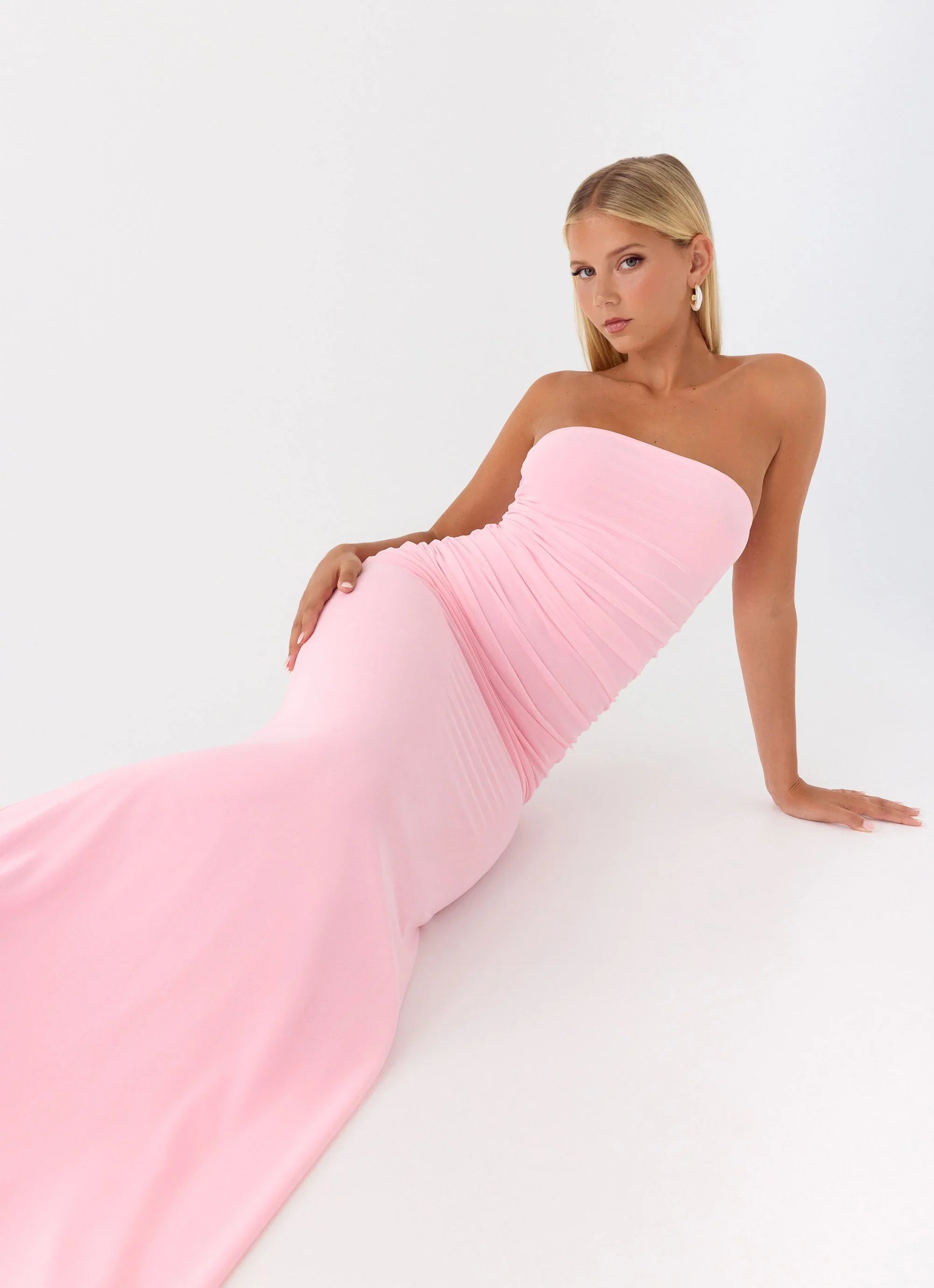 Iroha Strapless Maxi Dress Pink