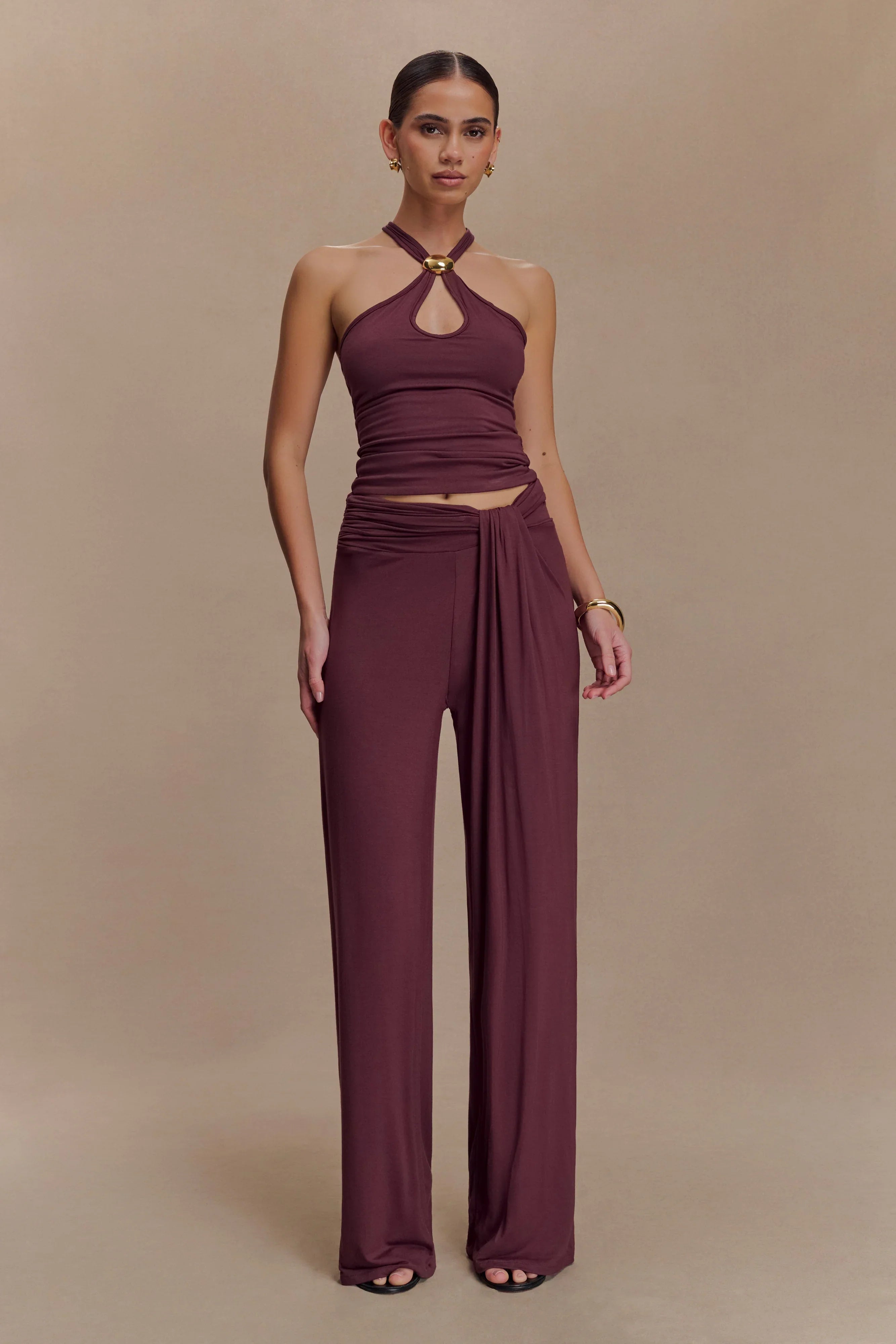 Ramona Modal Straight Leg Pant Mahogany