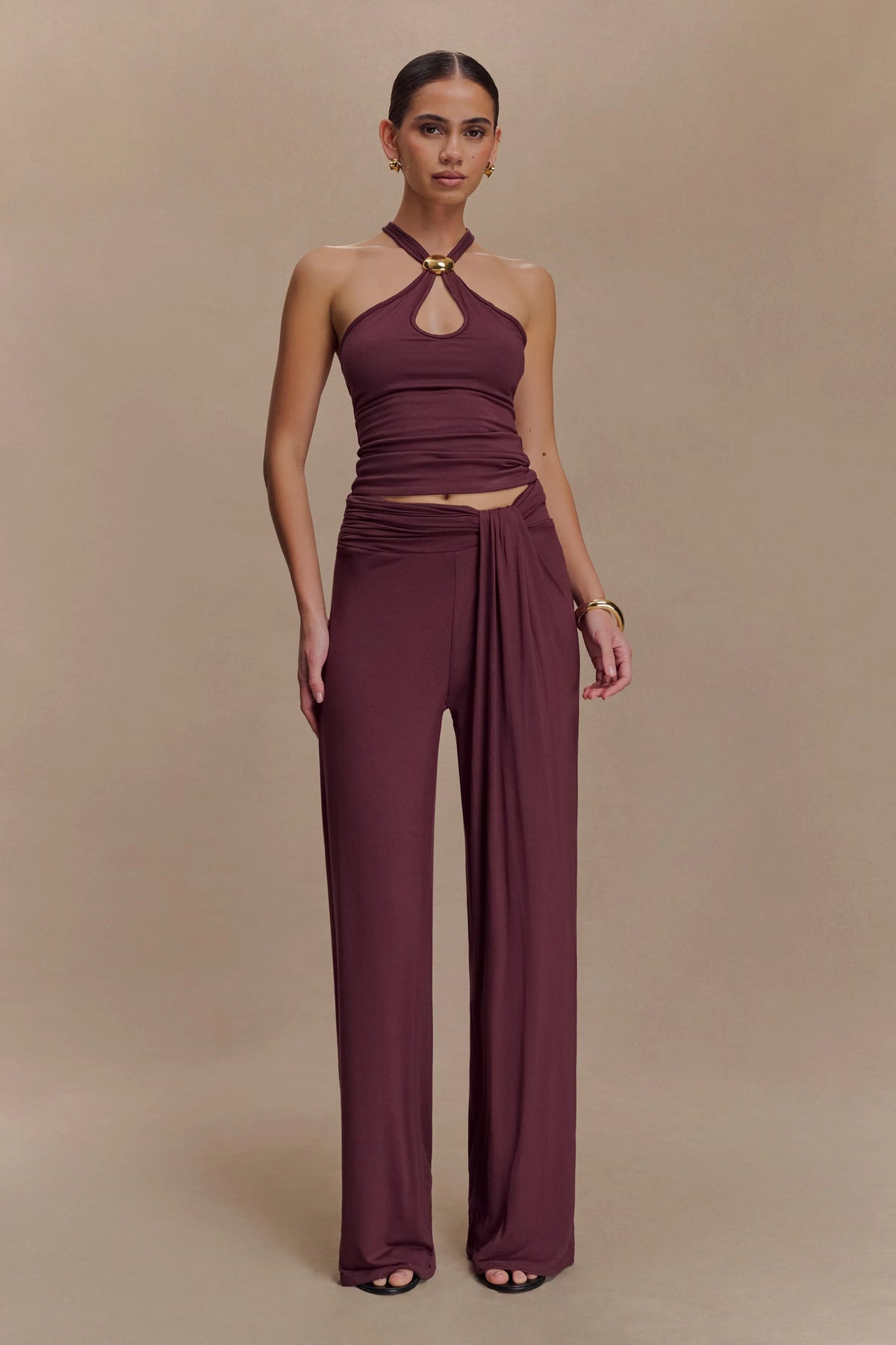 Ramona Modal Straight Leg Pant Mahogany