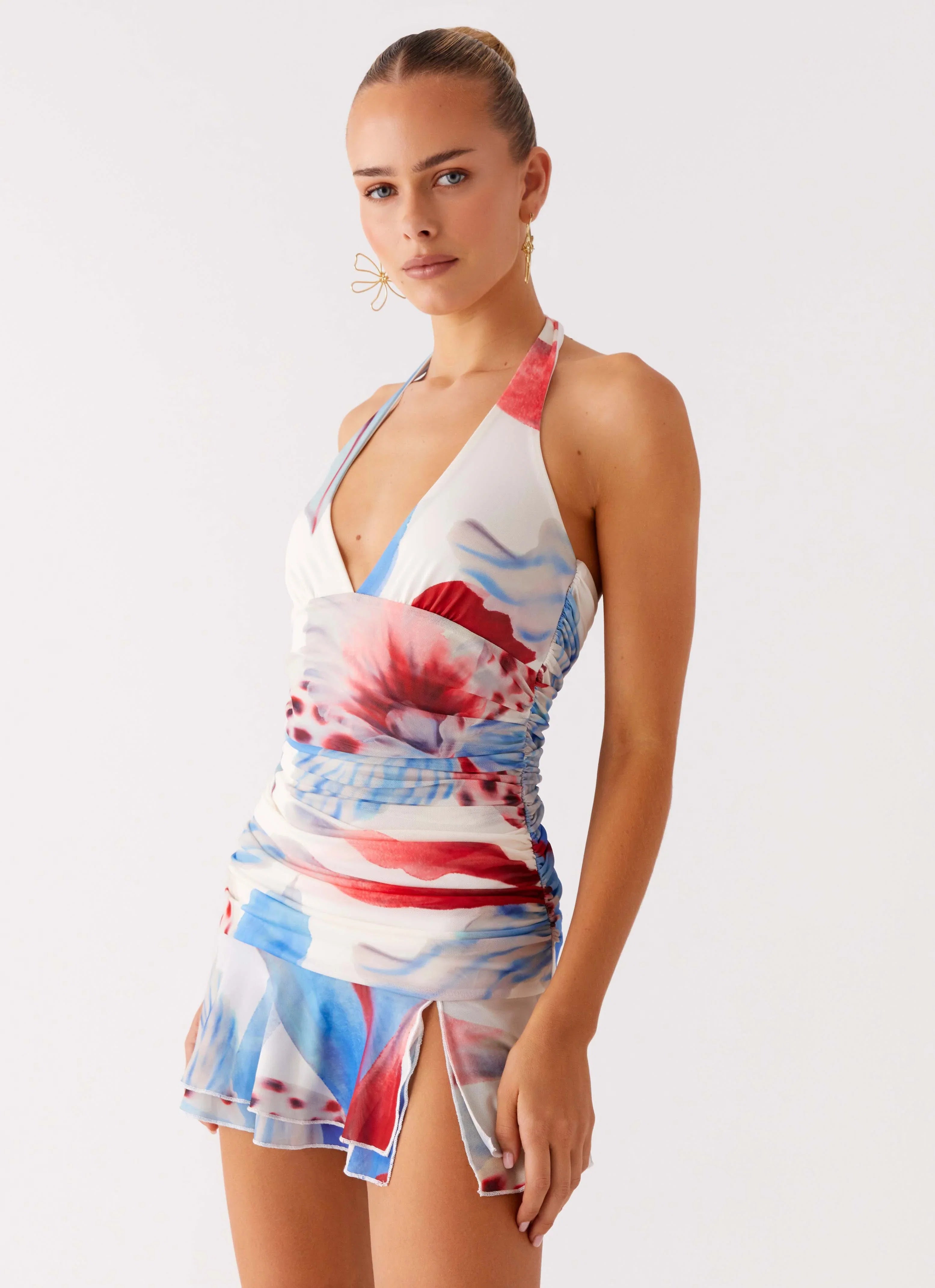 Starlit Night Mini Dress Deep Sea Bloom