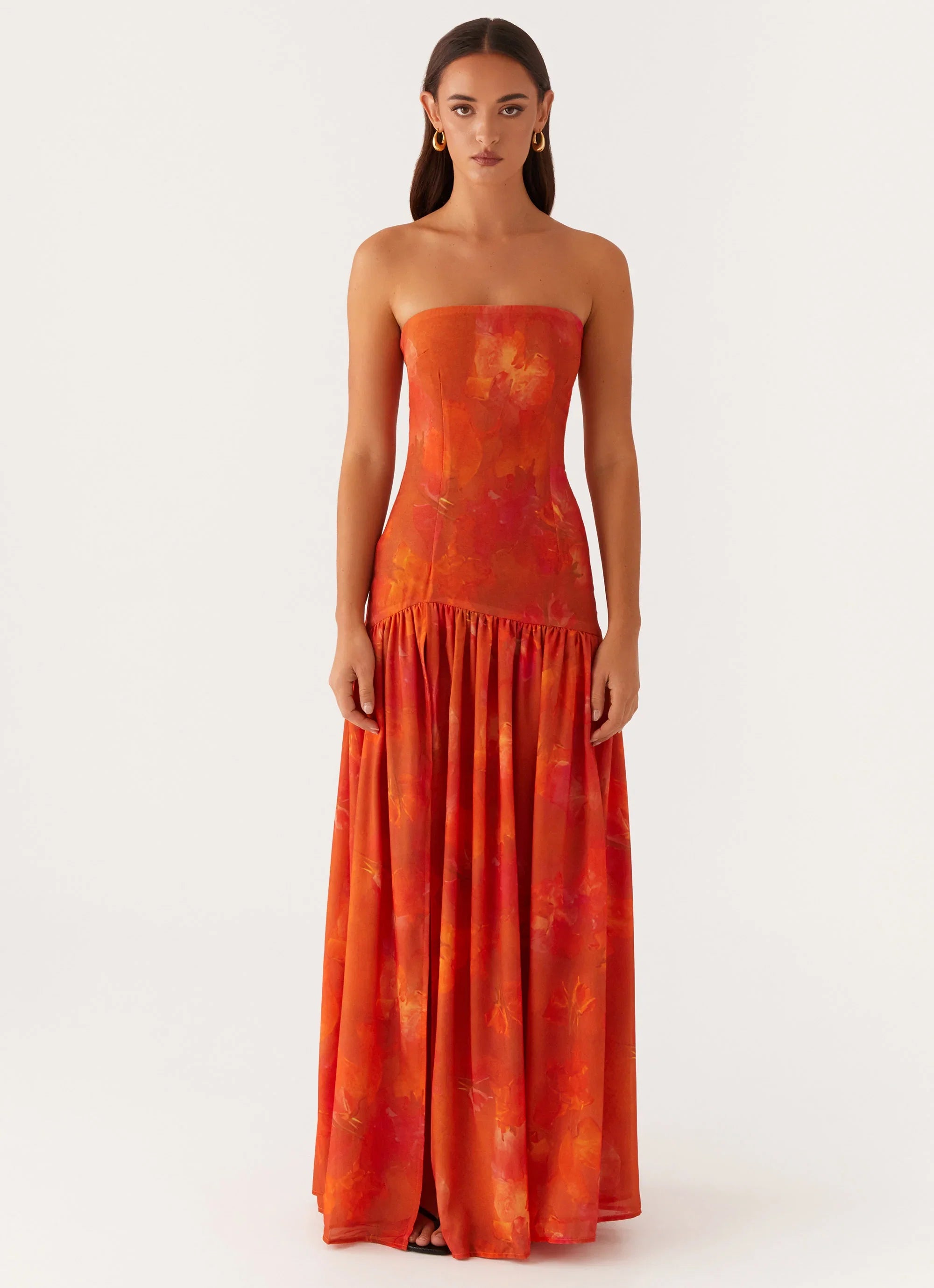 Eden Strapless Maxi Dress Amber