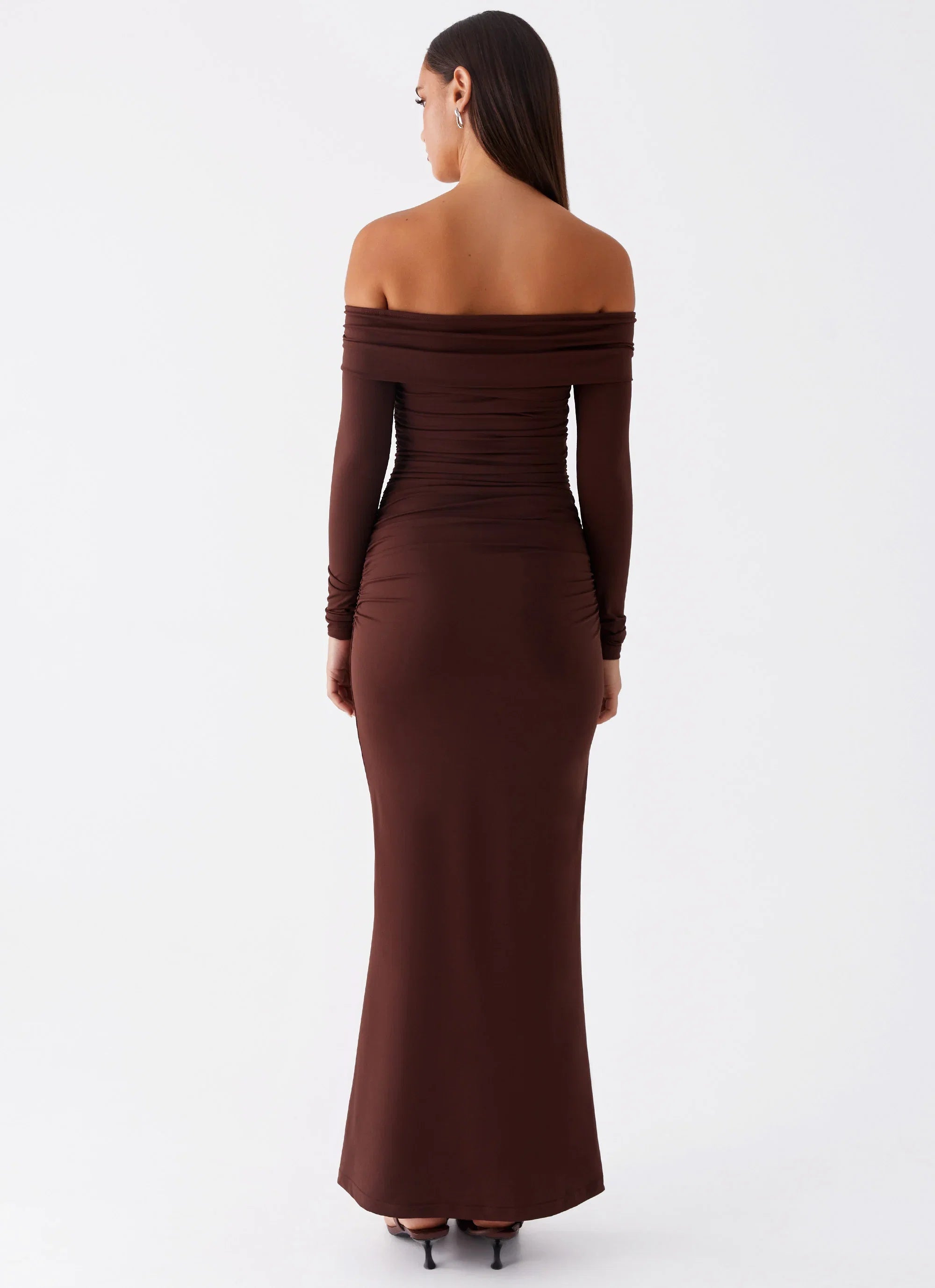 Rudy Long Sleeve Maxi Dress Chocolate