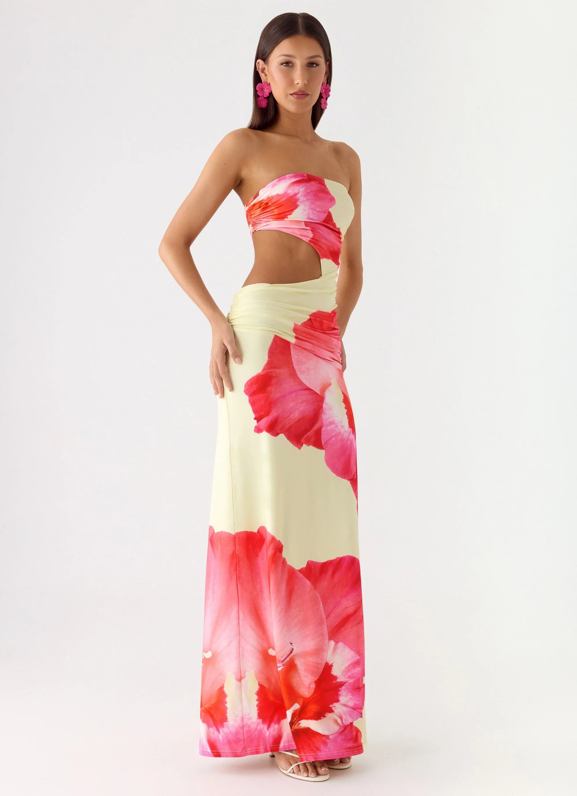 In The Rhythm Maxi Dress Yellow Floral Spritz